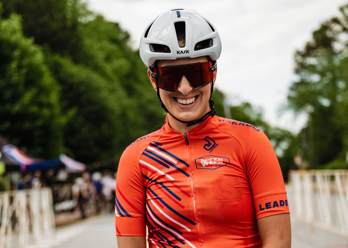 Andrea Cyr wore the Speed Week leader&#039;s jersey after the first four races