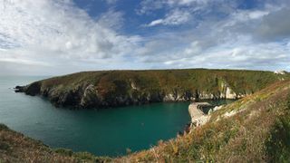 The approach to Porthclais Harbour on the South West Coast Path