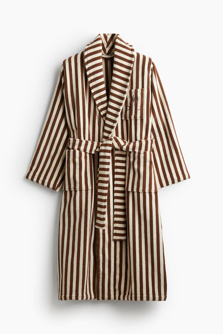 Striped Cotton Terry Dressing Gown