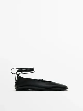 Massimo Dutti, Tied Square Ballet Flats