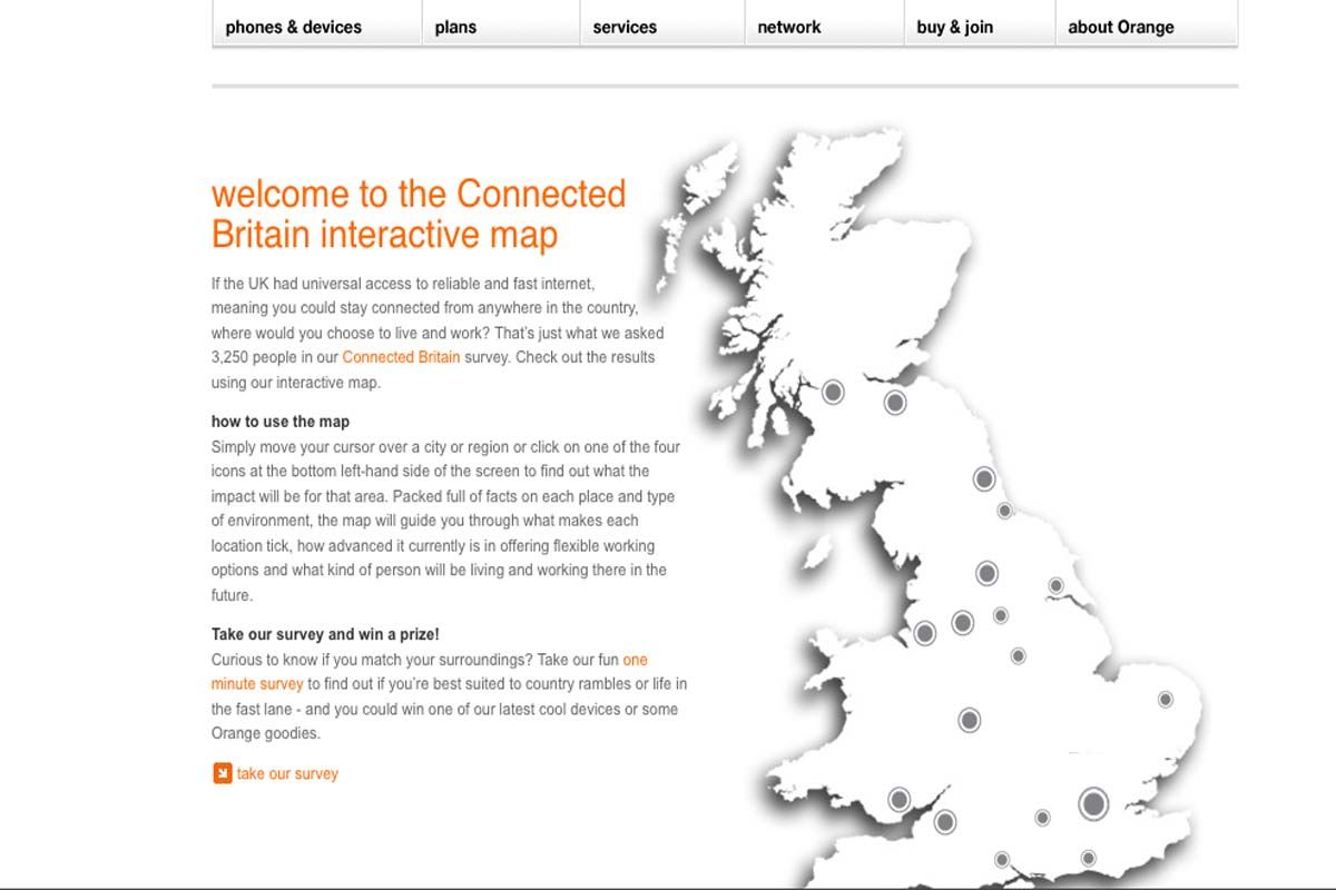 Orange&amp;#039;s Connected Britain map