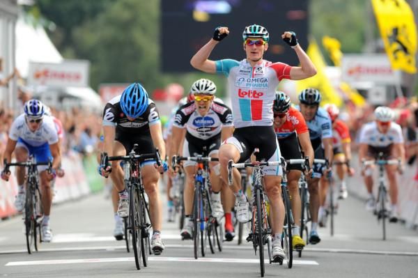 Andre Greipel (Omega Pharma-Lotto) celebrates his second stage win at the Eneco Tour.
