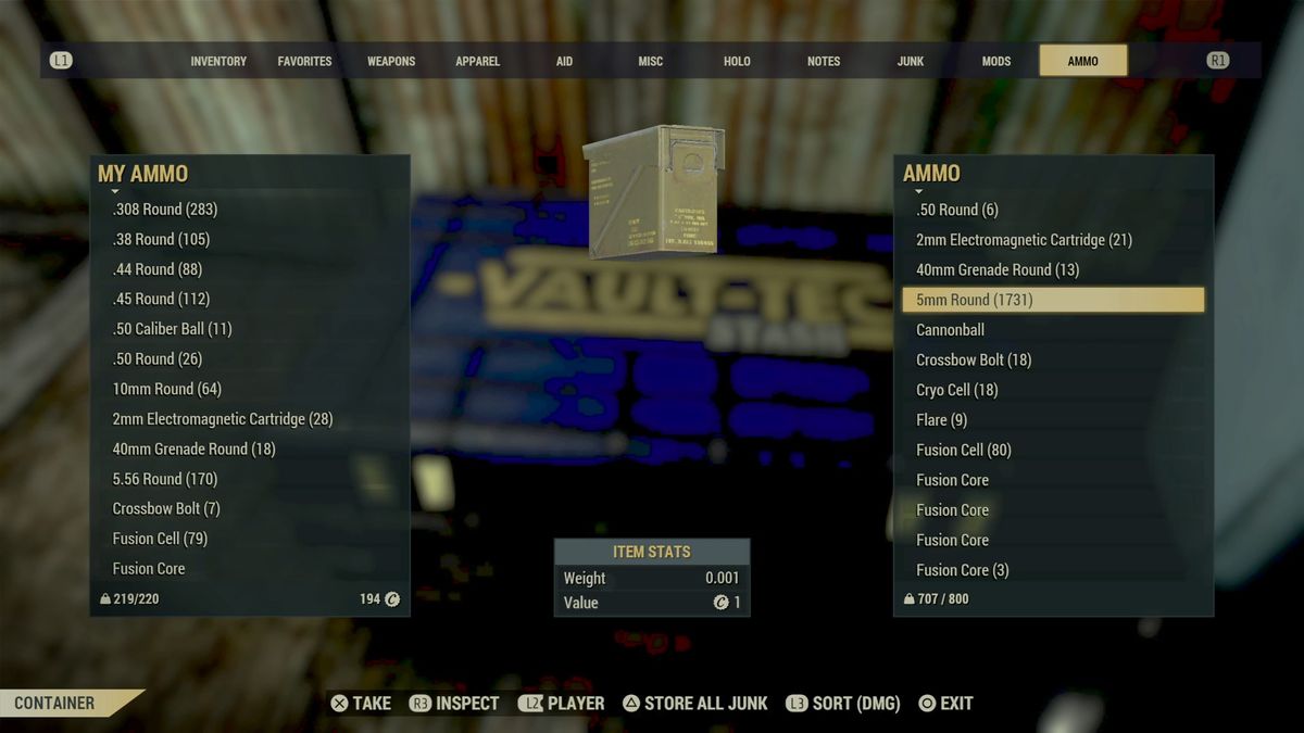 Fallout 76 dupe glitch how to double up ammo, aid and other supplies (before it's patched