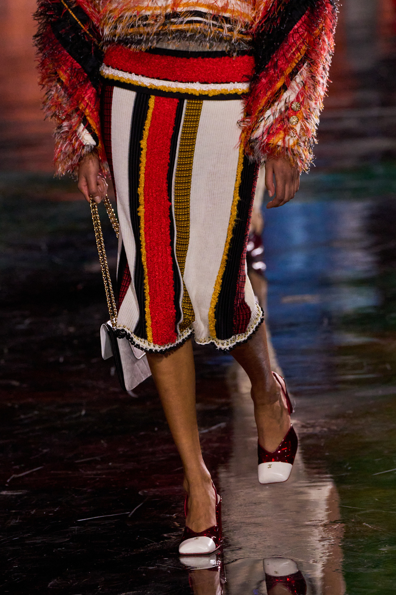 An image of two-toned slingbacks on Chanel's spring/summer 2026 runway.