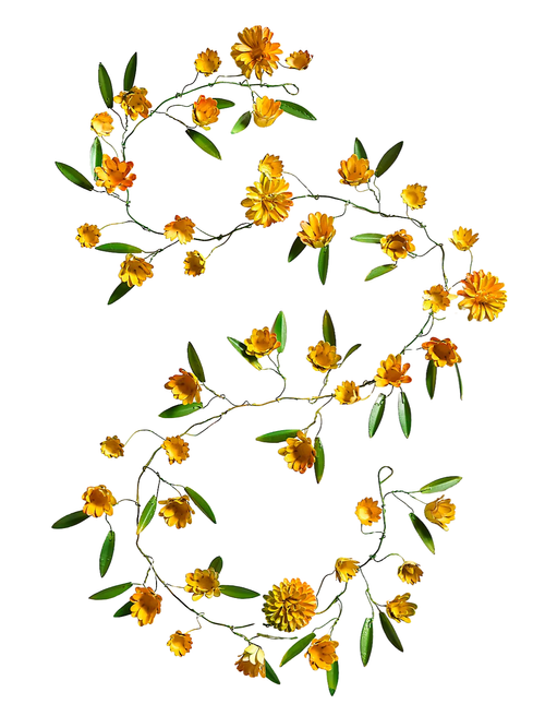 Yellow Floral Iron Garland