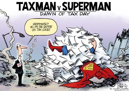 Editorial Cartoon U.S. Tax Day