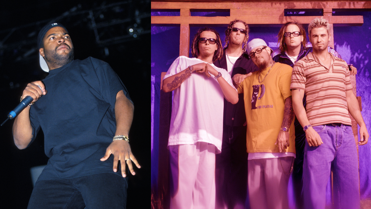 Ice Cube on stage and Korn