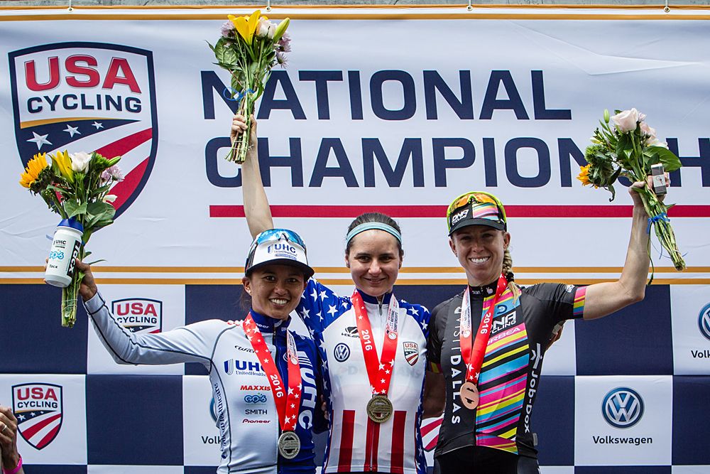 Guarnier wins US pro road championships: podium