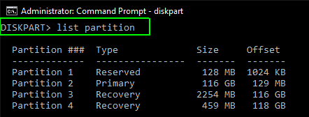 list partition