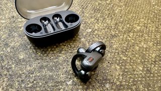 amazfit up open ear buds with their charging case