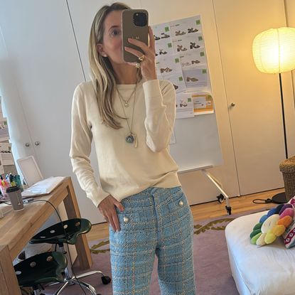 Marina Larroud&eacute; modeling how to wear color in the fall and winter