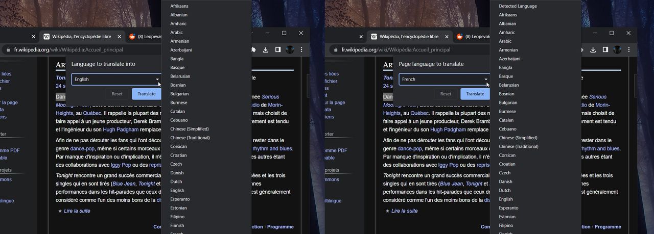 Google Translate's new partial translation option on Chrome