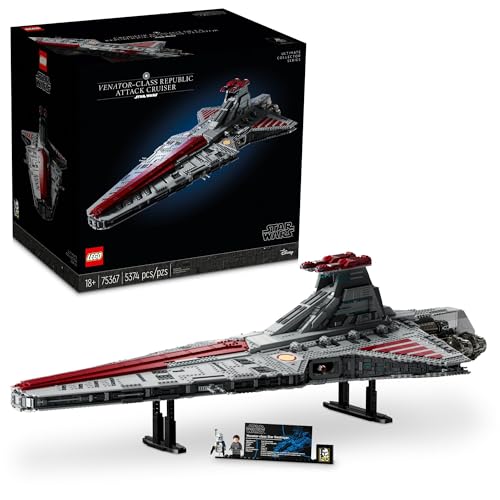 Lego Star Wars Venator-Class Republic Attack Cruiser, Ultimate May the 4th Collectibles, Series Building Set With Captain Rex Minifigure, Star Wars Fan Gift, Stress Relief Clone Wars Activity, 75367