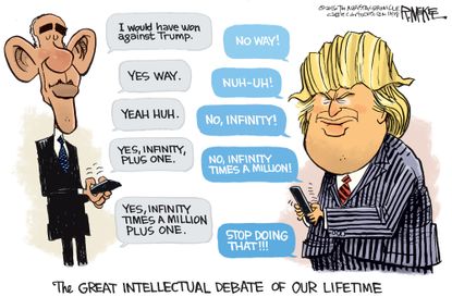 Obama cartoon U.S. 2016 election President Obama Donald Trump