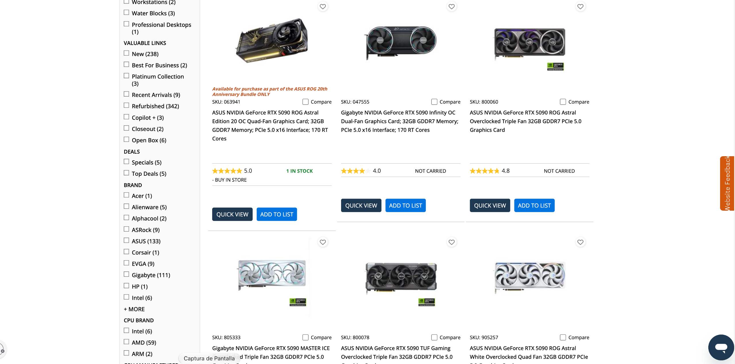 GeForce RTX 5090 at Micro Center