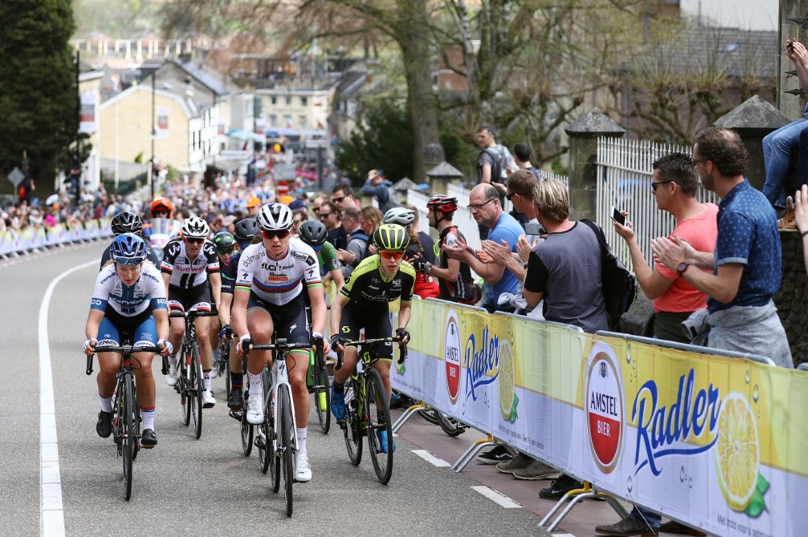 Chantal Blaak leads on the Cauberg