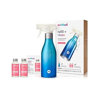 Method All-Purpose Cleaner Concentrates Starter Kit, Pink Grapefruit, 1 Reusable 14 Fl Oz Bottle and 2 Recyclable 1 Fl Oz Refills