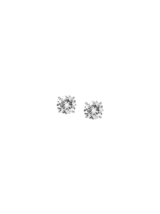 14k White Gold Classic 4-Prong Round Cut, Lab Diamond Studs