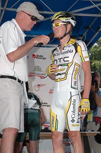 Craig Lewis (Columbia-HTC) raced to support teammate George Hincapie despite recovering from H1N1.