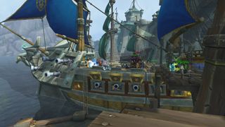 Wind's Redemption, the Alliance ship carrying Mathias Shaw, is docked in the northeast portion of Boralus, near the Tradewind Markets.