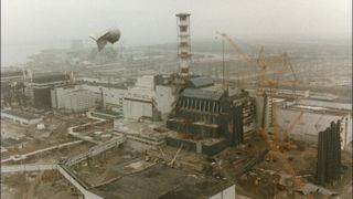 The Chernobyl nuclear power plant, shown here after the explosion on April 26, 1986, is at risk from the Russian invasion of Ukraine.