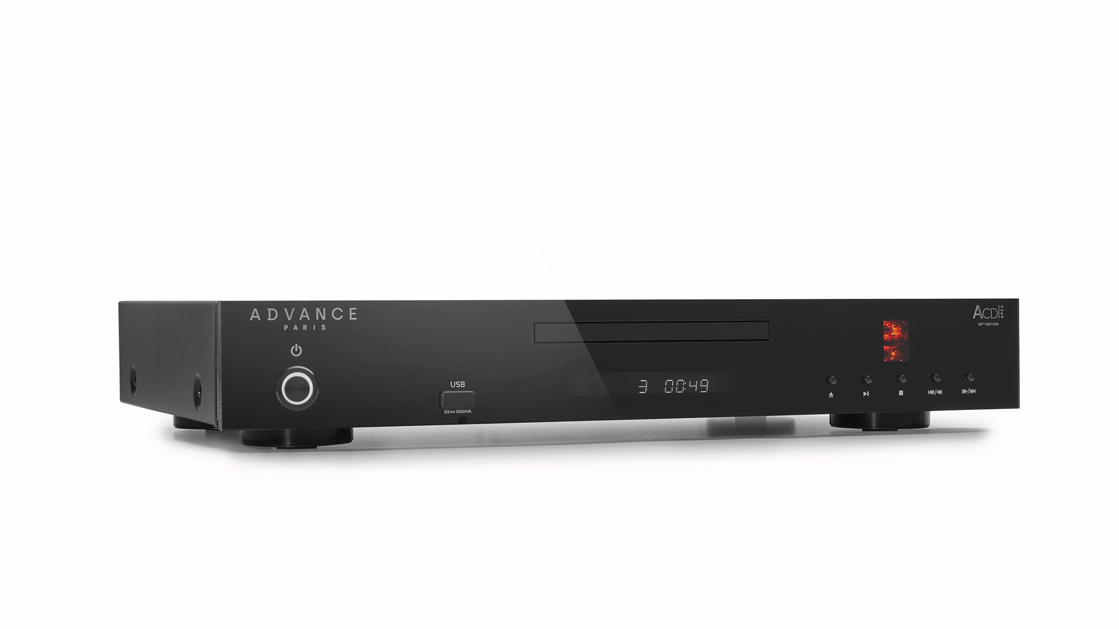 Advance Paris ACD Apex CD player on a white background