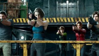 The whole crew in Resident Evil: Death Island