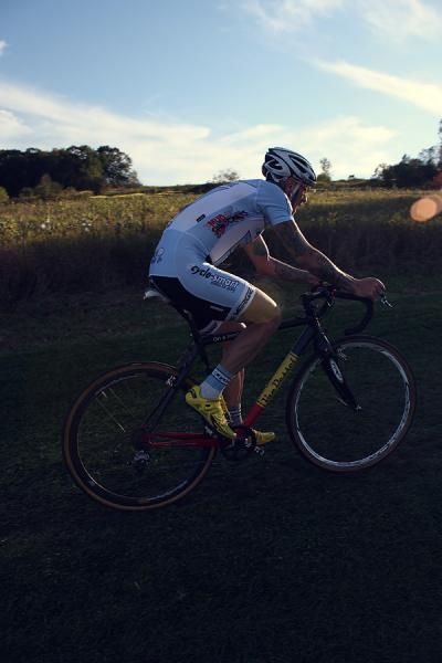 Adam Myerson (Cycle-Smart) is recognisable in any light.