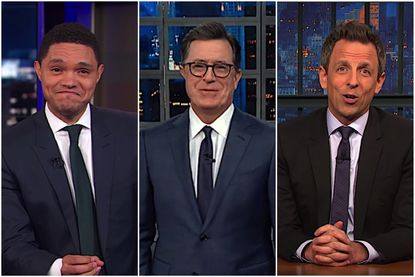 Stephen Colbert, Seth Meyers, and Trevor Noah say bye to Michael Cohen