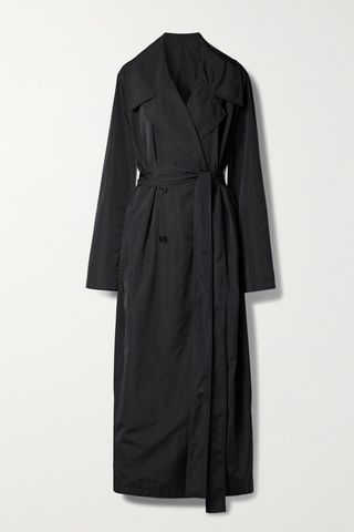 Cadel Belted Double-Breasted Shell Trench Coat