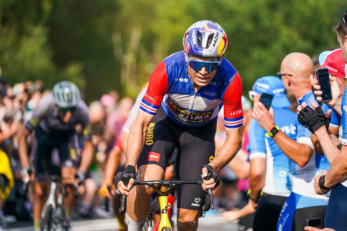 Picture by Zac Williams/SWpix.com - 10/09/2023 - Cycling - 2023 Tour of Britain - Stage 8: Margam Country Park to Caerphilly (166.8km) - Wout van Aert of Team Jumbo Visma (Wearing the Leaders Jersey)
