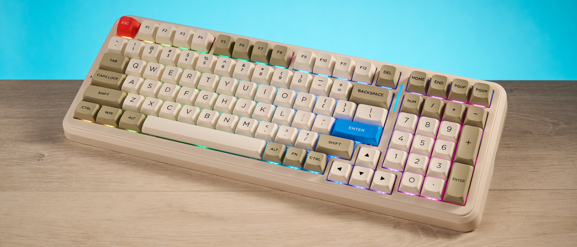 A colorful MCHOSE K99 V2 mechanical keyboard for productivity