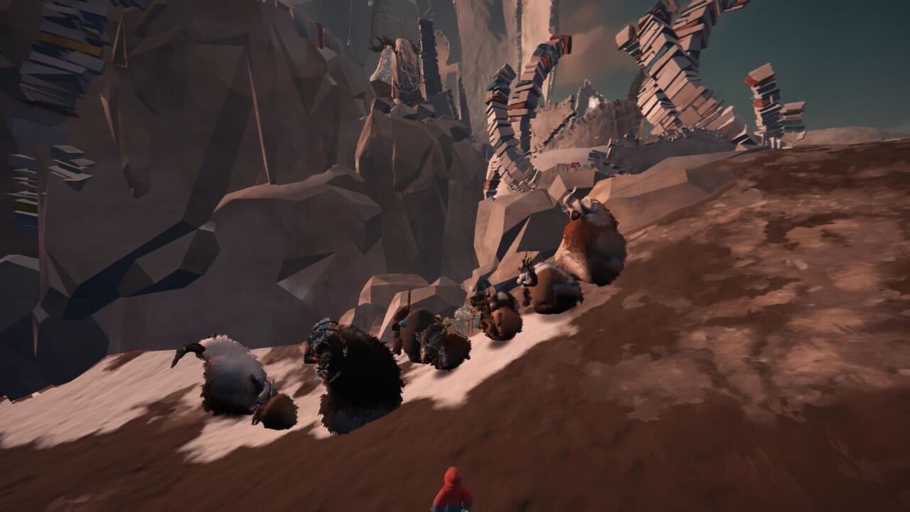 Screenshots from Herdling, played on Switch 2