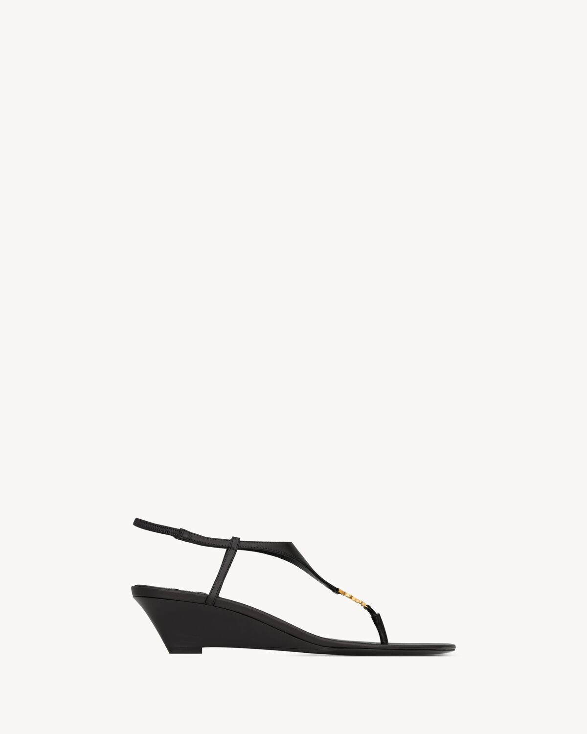 Women's Cassandra Wedges in Smooth Leather in Noir