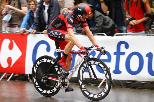 A bloodied Matthias Frank made it to the finish.