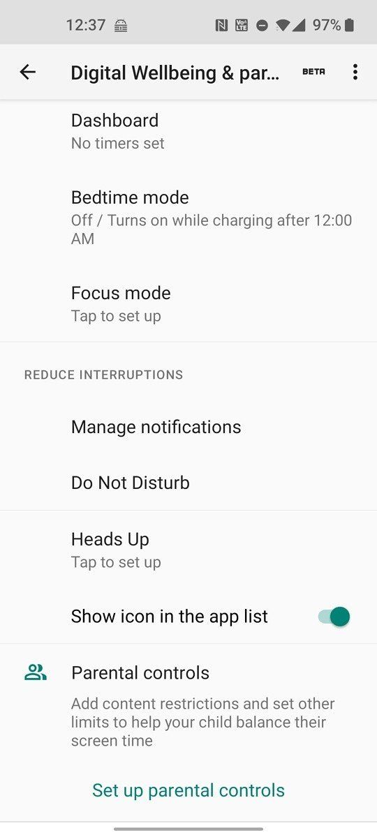 Digital Wellbeing Heads Up