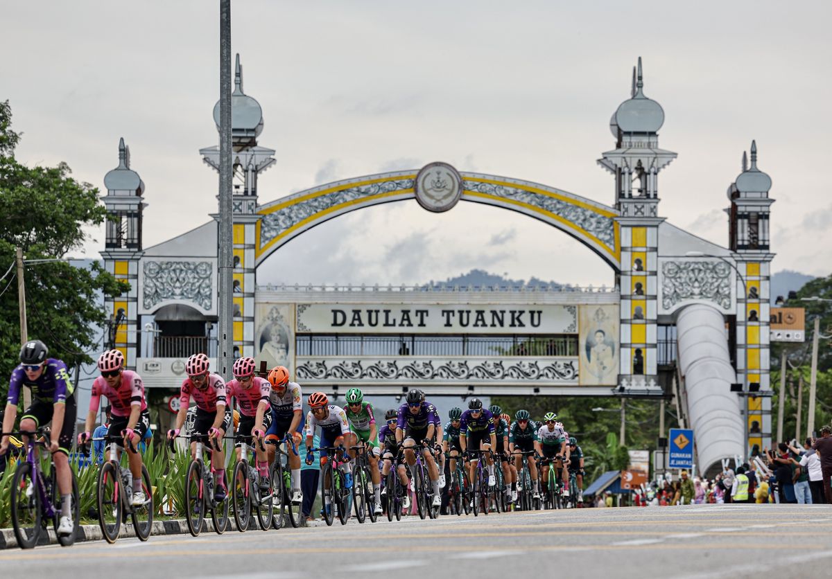 The peloton on stage of the Tour de Langkawi