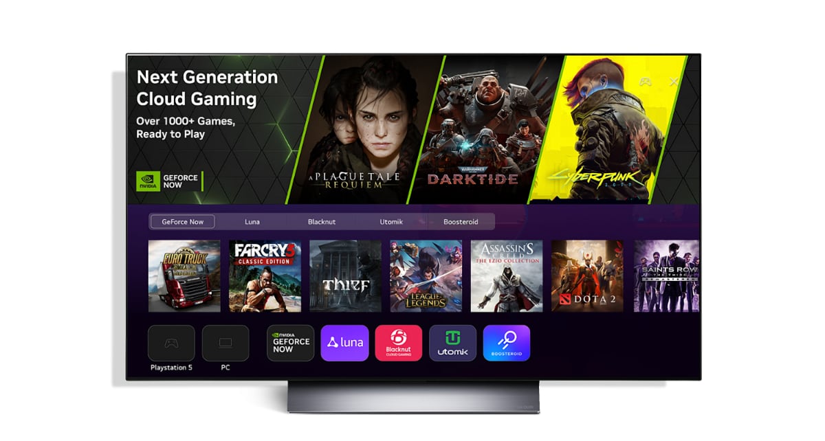 GeForce NOW running on an LG Smart TV