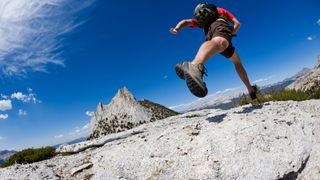 Running in the back-country in Yosemite National Park