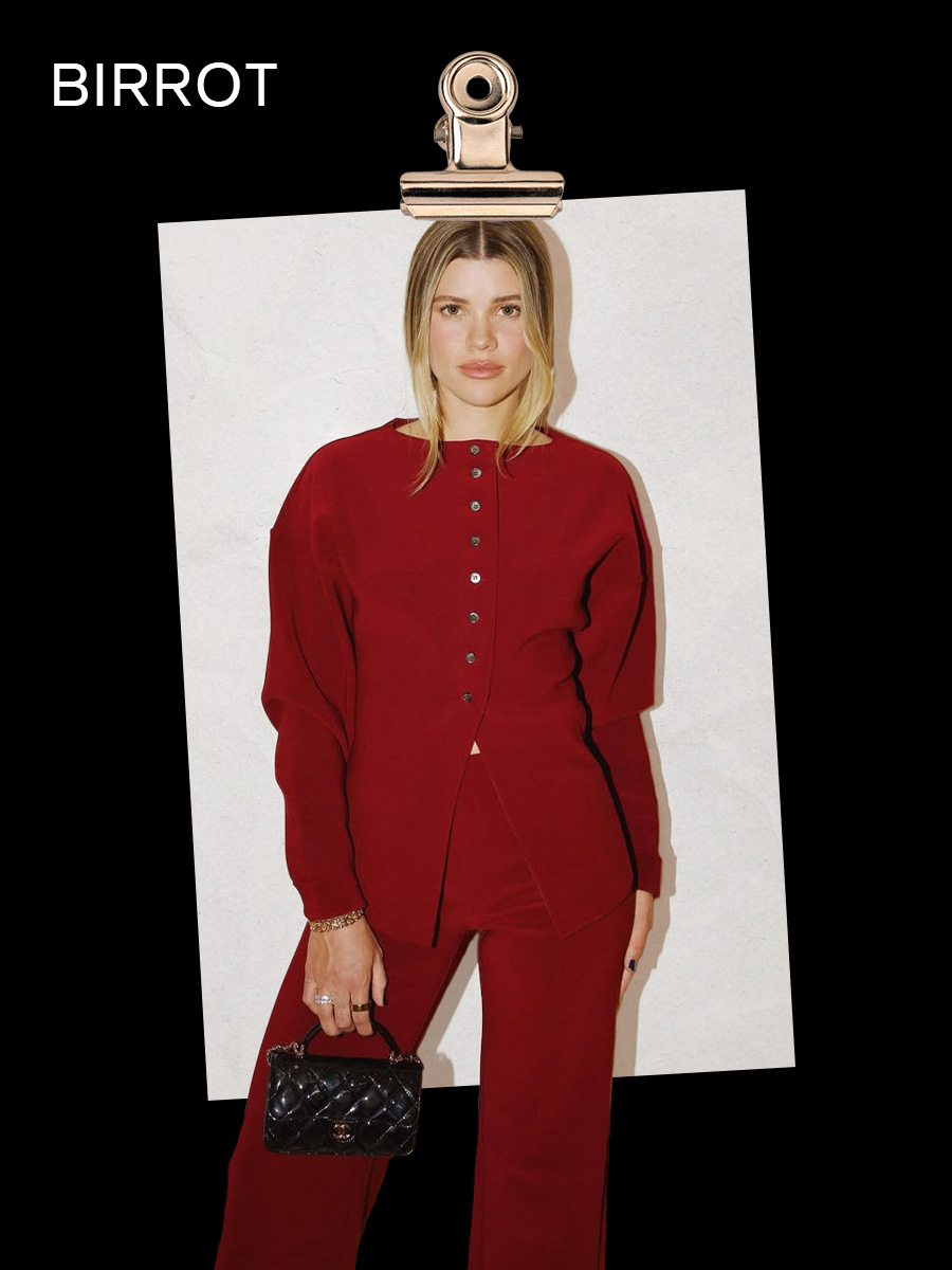 Sofia Richie Grainge wearing a Birrot cardigan set, one of the best emerging fashion brands of 2026