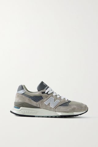 Made in Usa 998 Core Rubber-Trimmed Leather, Mesh and Suede Sneakers