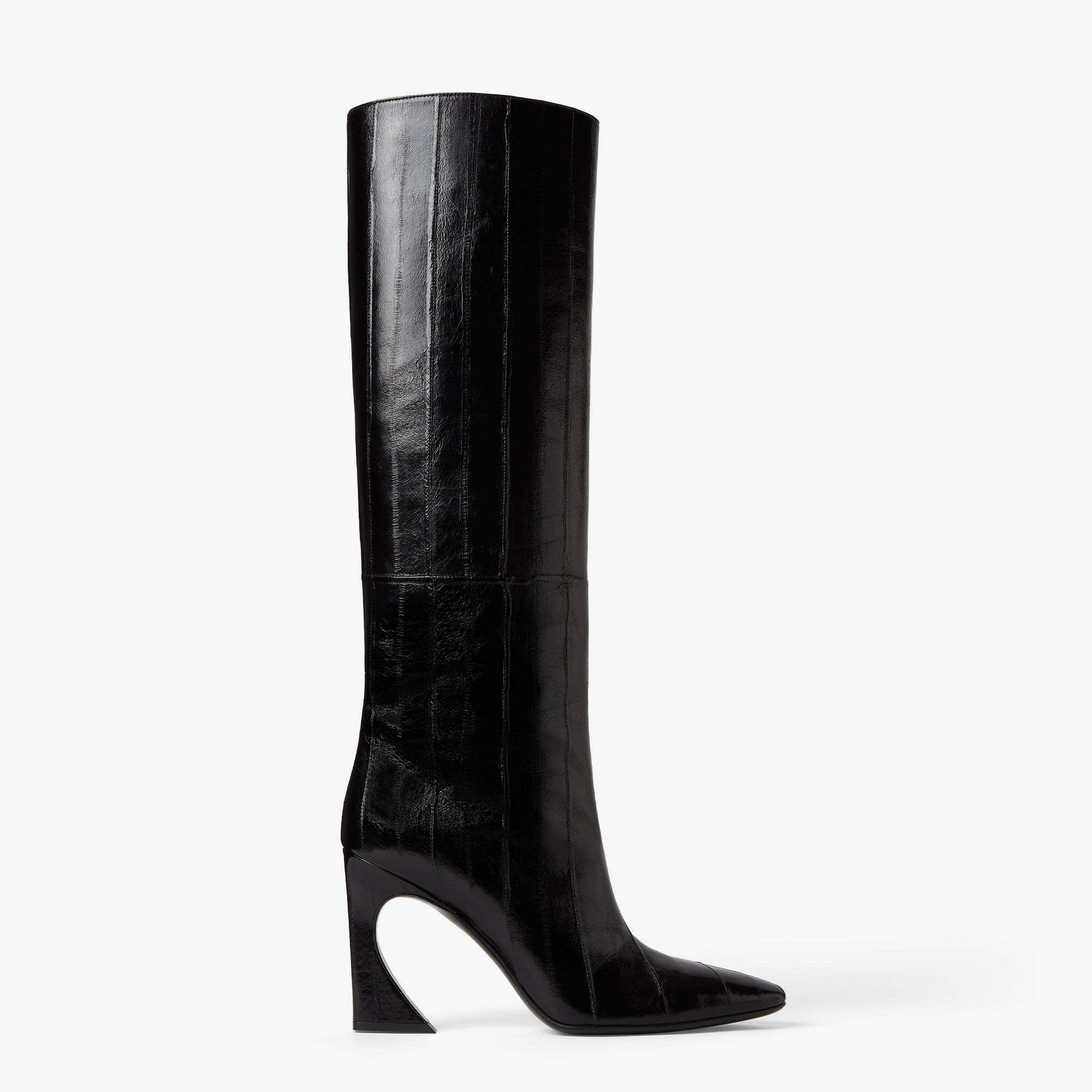 Fendi Arco Black Hagfish Leather Boots