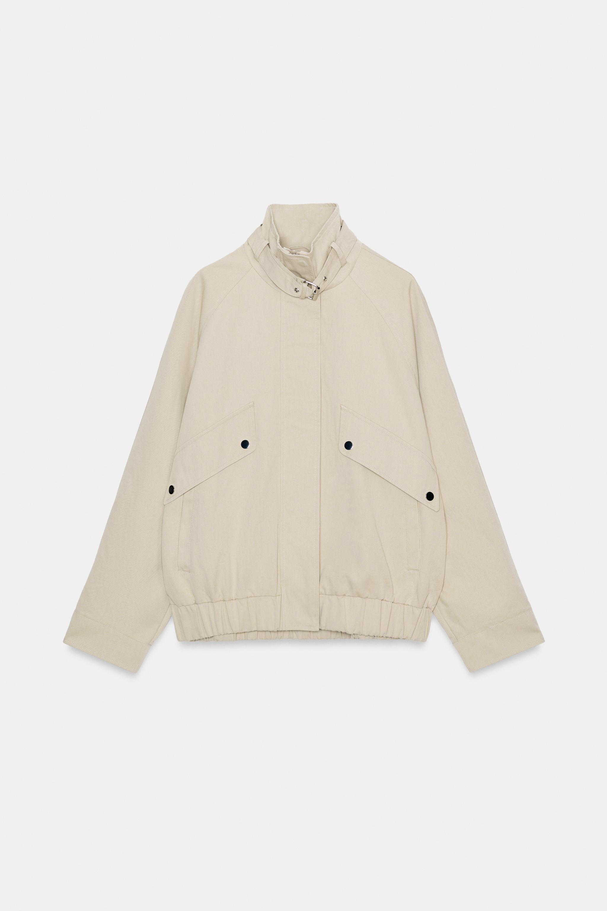 Oversized High-Collar Bomber Jacket