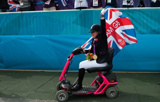 Natasha Baker on her pink scooter called Jordan