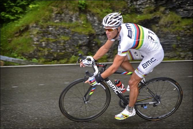 World champion Philippe Gilbert (BMC) in action during stage 3 at the Tour de Suisse