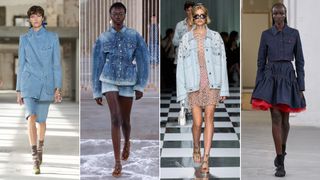 Spring 2024's best jean jackets at Courtesy of Dries Van Noten, Ulla Johnson, Versace, Cecilie Bahnsen