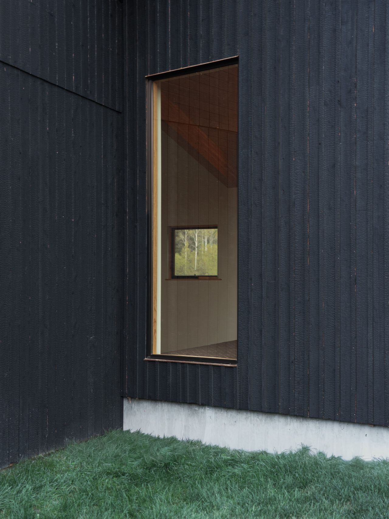 Details of the charred cedar facade
