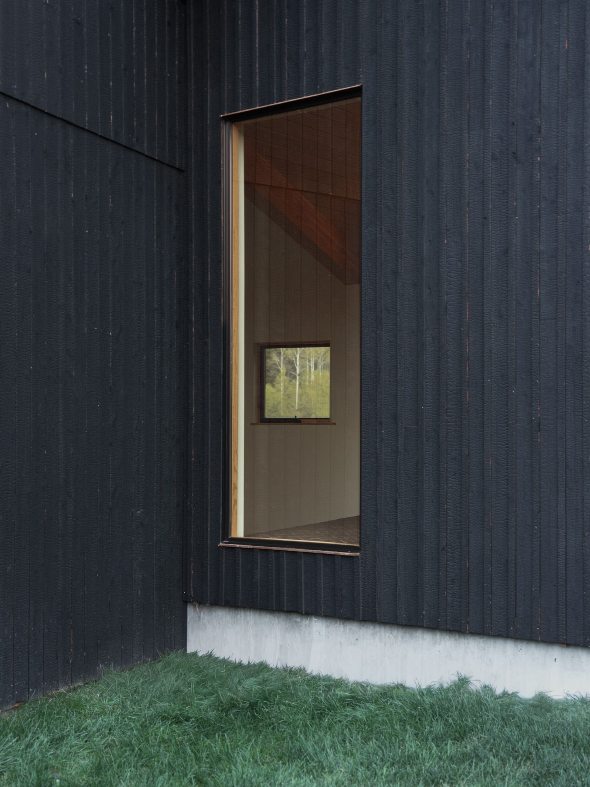 Details of the charred cedar facade