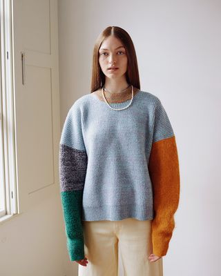 colourful knitted jumper by Waste Yarn Project