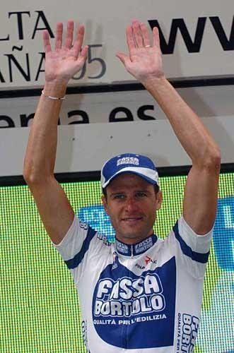 Alessandro Petacchi (Fassa Bortolo) is running out of different victory salutes.